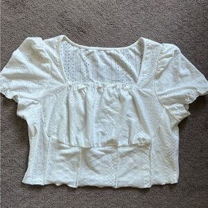 SHEIN White Eyelet Blouse